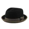 Dasmarca Hats Men's Edward Black Khaki Two Tone Felt Winter Porkpie Hat In Black