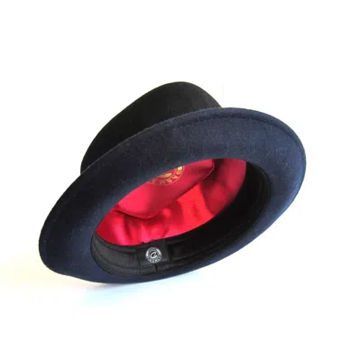 Dasmarca Hats Men's Edward Black Navy Two Tone Wool Felt Winter Porkpie Hat