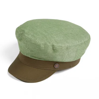 Dasmarca Hats Men's Finn Moss Green Linen Summer Italian Sailor Cap Greek Fisherman's Cap