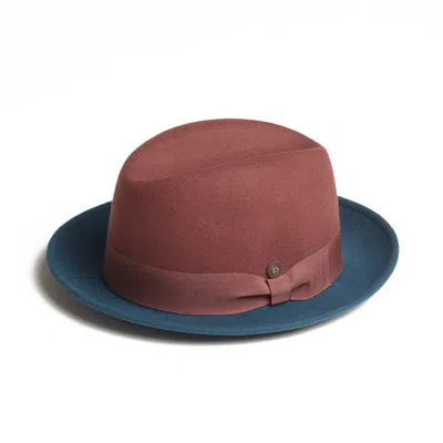 Dasmarca Hats Men's Gangstar Brown Teal Felt Hat