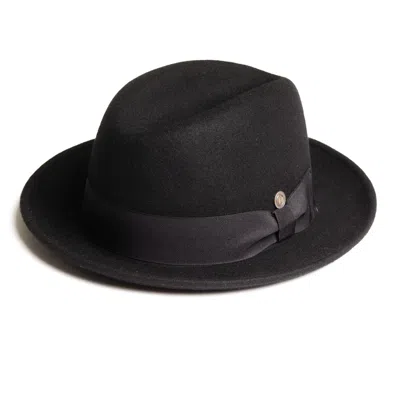 Dasmarca Hats Men's Godfather Black Wool Felt Centre Dent Hat