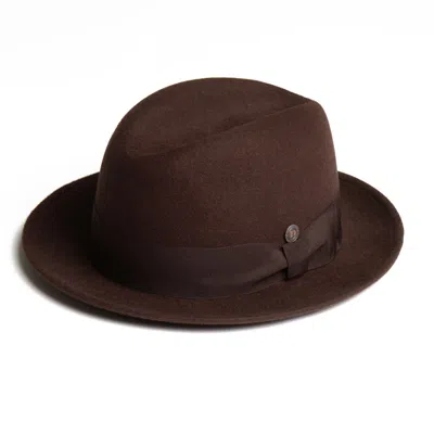 Dasmarca Hats Men's Godfather Brown Wool Felt Centre Dent Hat