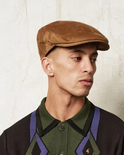 Dasmarca Hats Men's Gold / Yellow / Orange Dylan Camel Italian Cord Flat Cap In Gold/yellow/orange