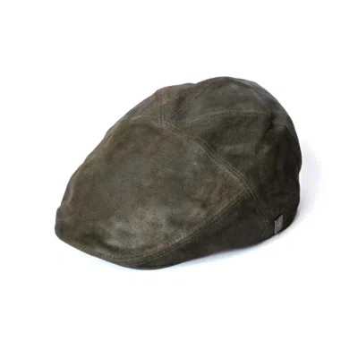 Dasmarca Hats Men's Green Alex Olive Leather Cap