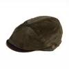 Dasmarca Hats Men's Green Arlo Olive Corduroy Bakerboy Cap In Green