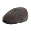 Dasmarca Hats Men's Green / Brown Aaron Harris Tweed Wool Cap With Earflaps - Orchard In Green/brown
