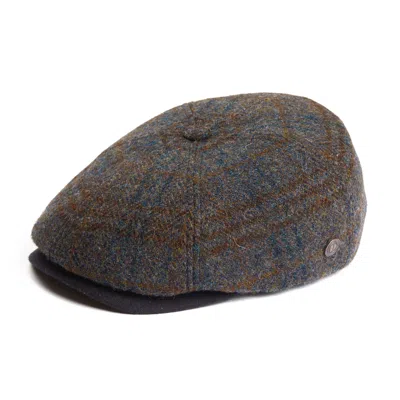 Dasmarca Hats Men's Green / Brown Aaron Harris Tweed Wool Cap With Earflaps - Orchard In Green/brown