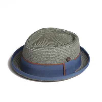 Dasmarca Hats Men's Green Dasmarca Durban Summer Diamond Crown Light Weight Breathable Porkpie Hat - Patina In Gray