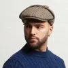Dasmarca Hats Men's Green Logan Forest Tweed Wool Checks Italian Cap With Earflaps Trapper In Green