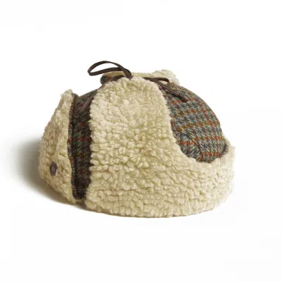 Dasmarca Hats Men's Green Mylo Italian Tweed Wool Trapper Hat With Earflaps Heather