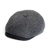Dasmarca Hats Men's Grey Aaron Harris Tweed Wool Cap With Earflaps - Pebbles In Grey