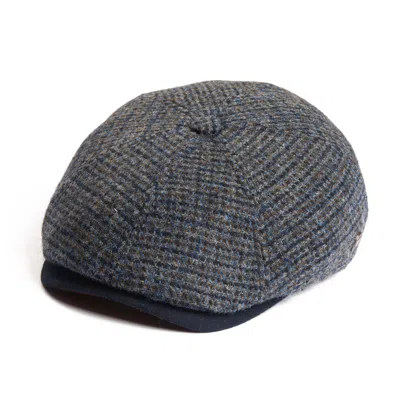 Dasmarca Hats Men's Grey Aaron Harris Tweed Wool Cap With Earflaps - Pebbles