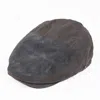 Dasmarca Hats Men's Grey / Black Jamie Slate Waxed Cotton With Perforated Leather Flat Cap In Grey/black