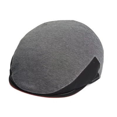 Dasmarca Hats Men's Grey Dasmarca Brody Charcoal Cotton Summer Flat Cap With Bright Coloured Under Peak