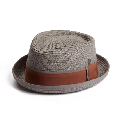 Dasmarca Hats Men's Grey Dasmarca Durban Summer Diamond Crown Light Weight Breathable Porkpie Hat - Smoke