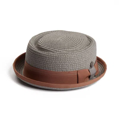 Dasmarca Hats Men's Grey Dasmarca Rico Summer Telescope Crown Lightweight Breathable Rude-boy Mod Porkpie Hat - Ta