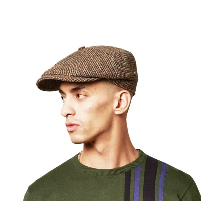 Dasmarca Hats Men's Harrison Heather Brown Harris Tweed Newsboy Cap