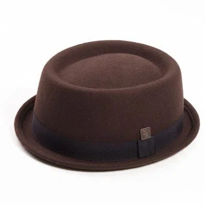 Dasmarca Hats Men's Jack Brown Felt Skimpy Brim Short Brim Rude Boy Mod Style Porkpie Hat