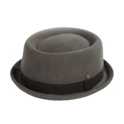 Dasmarca Hats Men's Jack Grey Felt Skimpy Brim Short Brim Rude Boy Mod Style Porkpie Hat
