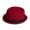Dasmarca Hats Men's Jack Ruby Red Felt Skimpy Brim Short Brim Rude Boy Mod Style Porkpie Hat In Red
