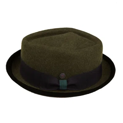 Dasmarca Hats Men's Jackson Fern Green Wool Felt Two Tone Porkpie Hat