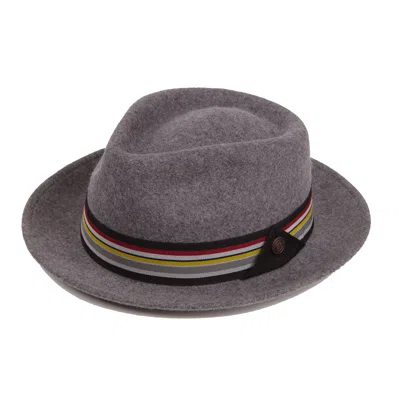 Dasmarca Hats Men's James Smoke Grey Milange Felt Wide Brim Wool Felt Fedora Hat In Gray