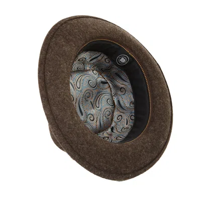 Dasmarca Hats Men's James Wood Brown Milange Felt Wide Brim Wool Felt Fedora Hat In Burgundy