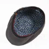 Dasmarca Hats Men's Jamie Slate Grey Waxed Cotton With Perforated Leather Flat Cap In Grey