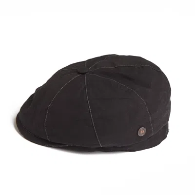 Dasmarca Hats Men's Josh Black Italian Waterproof Newsboy Bakerboy Cap