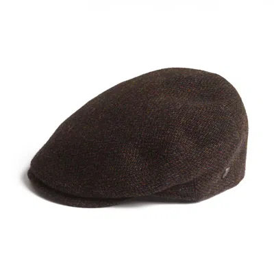 Dasmarca Hats Men's Justin Chestnut Brown Harris Tweed Flat Cap Made In Italy