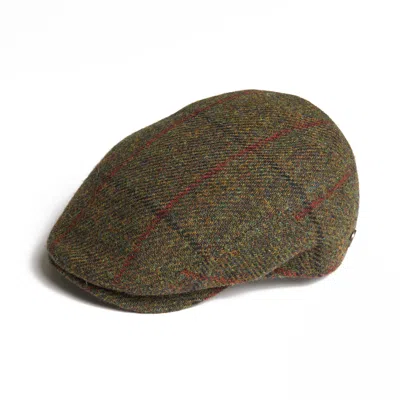 Dasmarca Hats Men's Justin Fern Green Harris Tweed Flat Cap Made In Italy