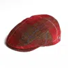 DASMARCA HATS MEN'S JUSTIN LAVA RED HARRIS TWEED FLAT CAP MADE IN ITALY