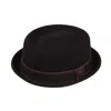 Dasmarca Hats Men's Leo Black Felt Skimpy Brim Short Brim Rude Boy Mod Style Porkpie Hat In Black