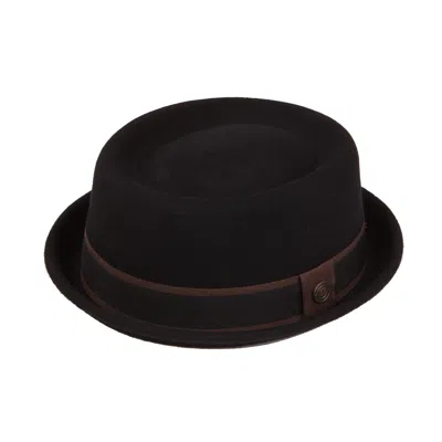 Dasmarca Hats Men's Leo Black Felt Skimpy Brim Short Brim Rude Boy Mod Style Porkpie Hat