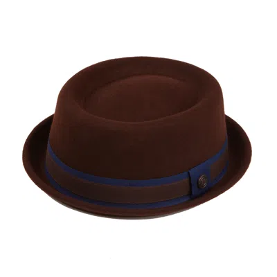 Dasmarca Hats Men's Leo Brown Felt Skimpy Brim Short Brim Rude Boy Mod Style Porkpie Hat