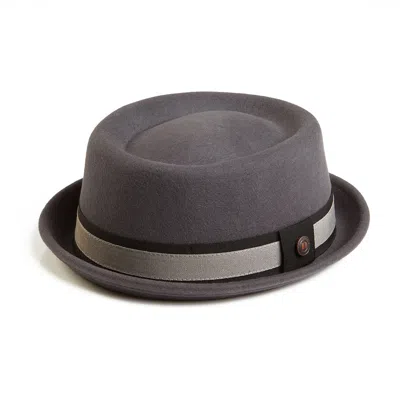 Dasmarca Hats Men's Leo Grey Felt Skimpy Brim Short Brim Rude Boy Mod Style Porkpie Hat