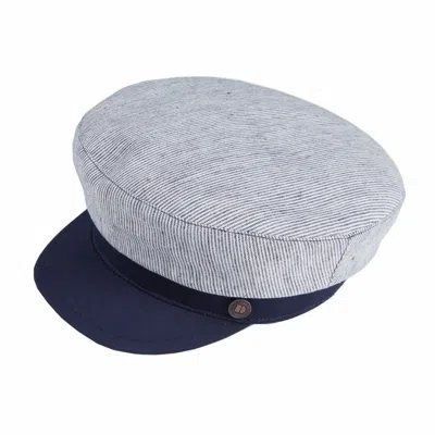 Dasmarca Hats Men's Luke Navy Blue Linen Summer Italian Sailor Cap Greek Fisherman's Cap