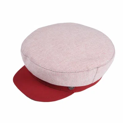 Dasmarca Hats Men's Luke Red Linen Summer Italian Sailor Cap Greek Fisherman's Cap