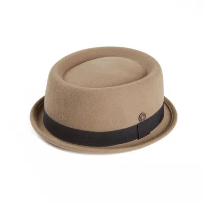 Dasmarca Hats Men's Neutrals / Brown Jack Khaki Felt Skimpy Brim Short Brim Rude Boy Mod Style Porkpie Hat