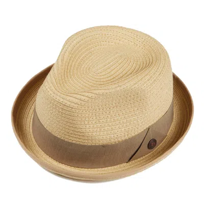 Dasmarca Hats Men's Neutrals Dasmarca Andy Short Brim Trilby Retro Summer Skimpy Brim Straw Braided Hat - Sand In Brown
