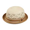 Dasmarca Hats Men's Neutrals / Gold Dasmarca Leon Gold Natural Straw Bowler Summer Hat