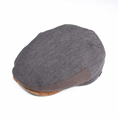 Dasmarca Hats Men's Neutrals Henry Summer Linen Flat Cap With Cork Visor Peak - Taupe In Gray