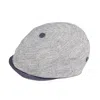 Dasmarca Hats Men's Neutrals / White / Blue Frankie Marine Peaked Summer Linen Bakerboy Newsboy Cap In White/blue