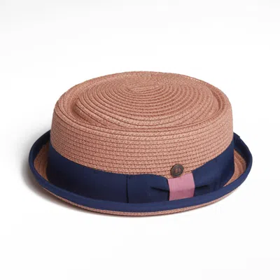 Dasmarca Hats Men's Pink Dasmarca Rico Summer Telescope Crown Lightweight Breathable Rude-boy Mod Porkpie Hat - Bl In Brown