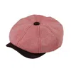 Dasmarca Hats Men's Pink / Purple Hugo Sangria Salmon Pink Linen Herringbone Peaky Bakerboy Newsboy Summer Cap Wit In Pink/purple