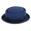 Dasmarca Hats Men's Quintin Azure Blue Felt  Oval Crown Porkpie Hat