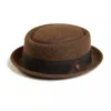 Dasmarca Hats Men's Quintin Bitter Brown Felt  Oval Crown Porkpie Hat