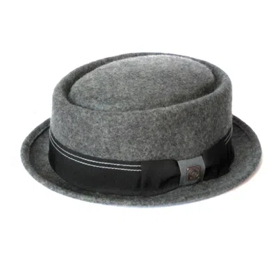 Dasmarca Hats Men's Quintin Granite Grey Felt  Oval Crown Porkpie Hat In Gray