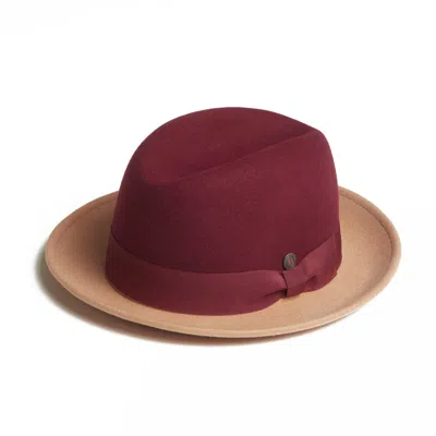 Dasmarca Hats Men's Red Gangstar Burgundy Camel Felt Hat