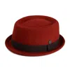Dasmarca Hats Men's Red Jack Terra Felt Skimpy Brim Short Brim Rude Boy Mod Style Porkpie Hat In Red